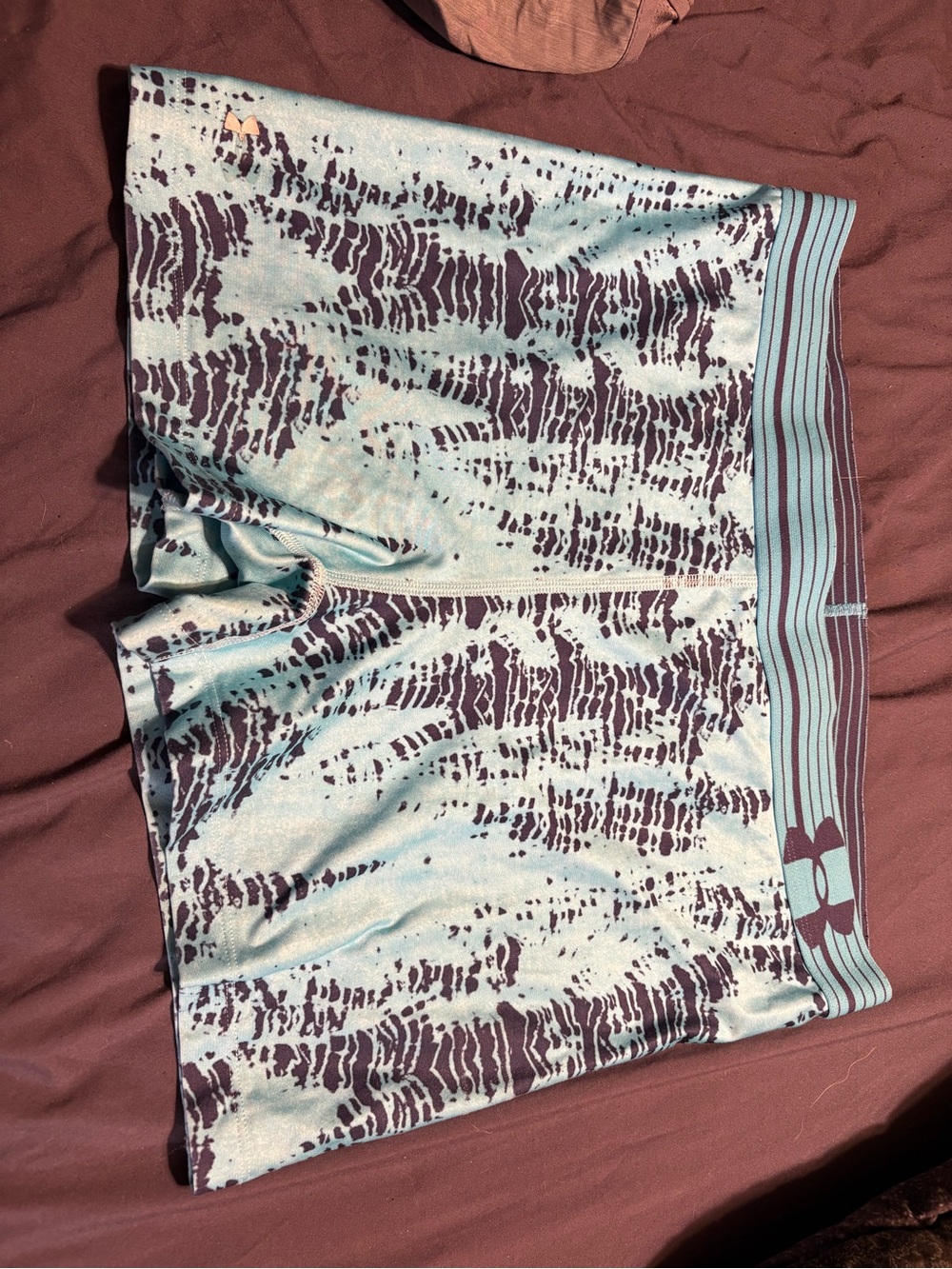 Under Armour Aqua & Deep Purple Patterned Compression Shorts